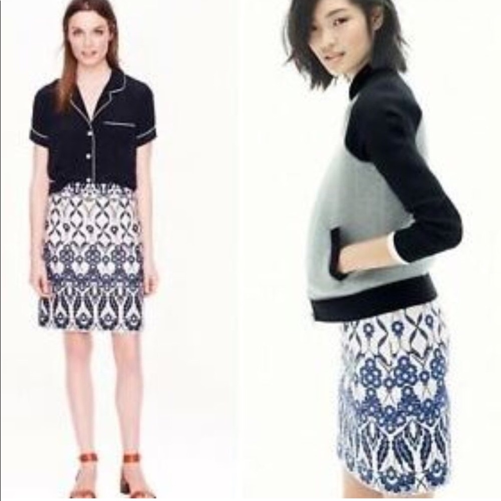 J. Crew Skirt Trellis Floral Above Knee A-Line